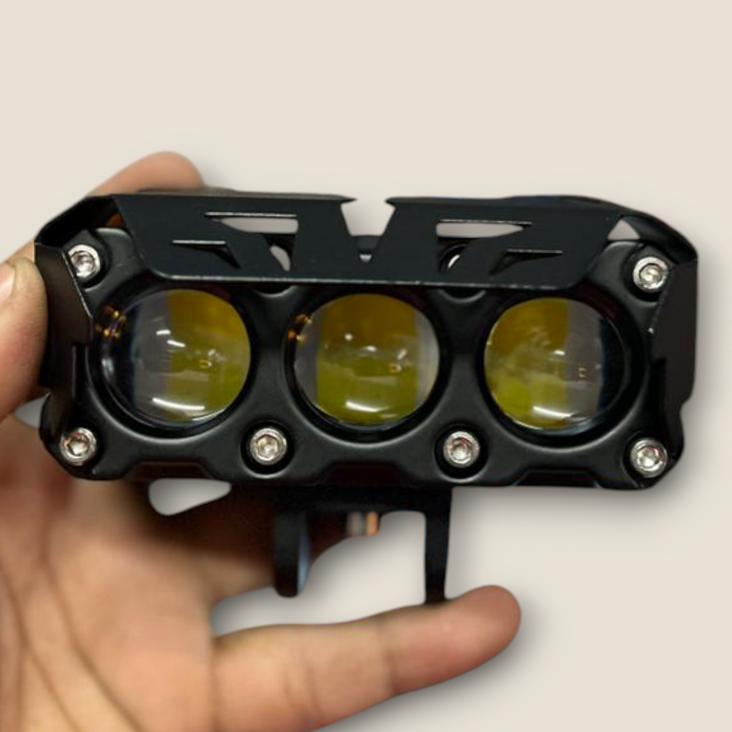 HJG 60W Original Mega Drive 3 Lens Dual Color Yellow/White LED Fog Lights (Pack of 2 )
