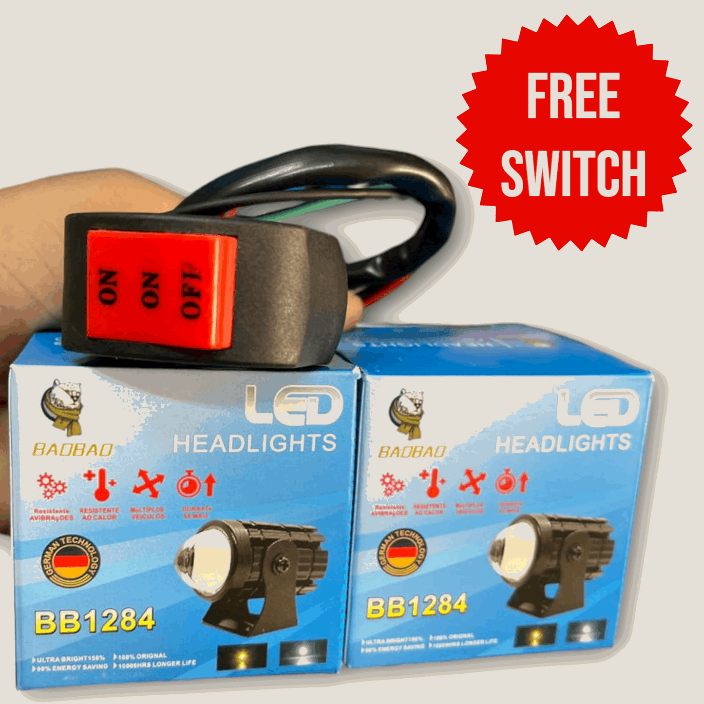 Universal U1 Projector Dual Color Mini driving Lens Fog Light with Free Switch (Set of 2)