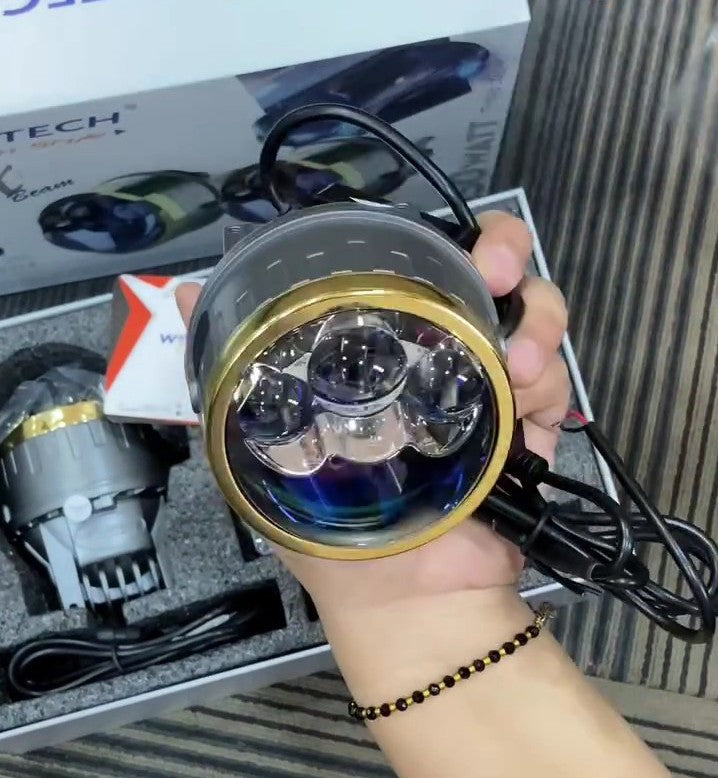 Worldtech BI-LED 3-inch 20X 150W Triple Laser 6000K Beam Fog Lamp LED Car Projector Lamp