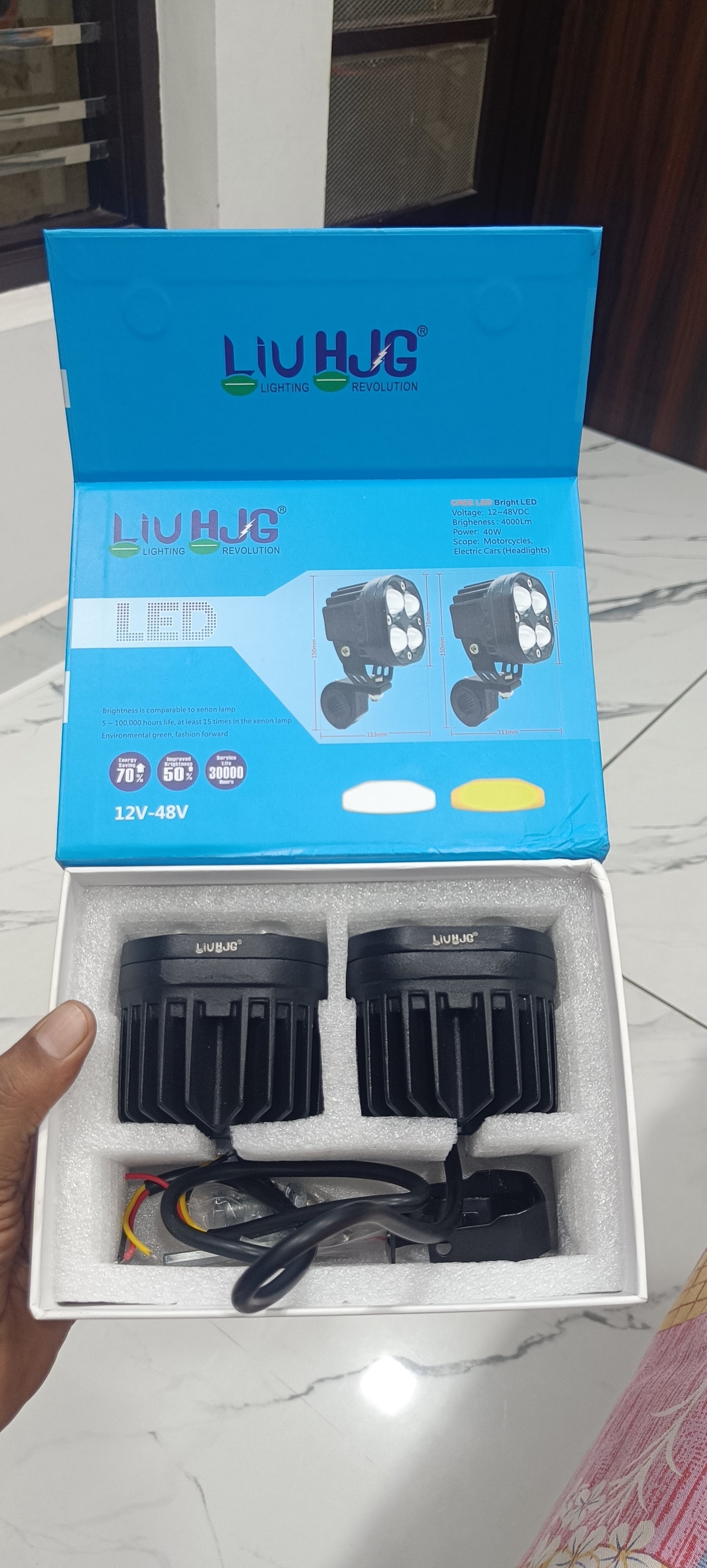 HJG Original 4X4 LED Dual Colour All In One Led Fog Light 80W Fog Light ( Pack of 2 )