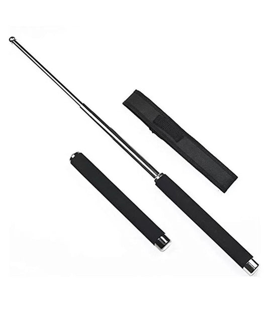 Stainless Steel Heavy Black Safety Stick for Men and Women with Bag