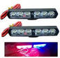 6 LED Red Blue Flashing Blinking Strobe Light (12 V, 10 W) (Pack of 2)