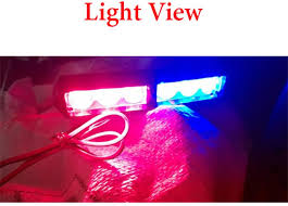 6 LED Red Blue Flashing Blinking Strobe Light (12 V, 10 W) (Pack of 2)
