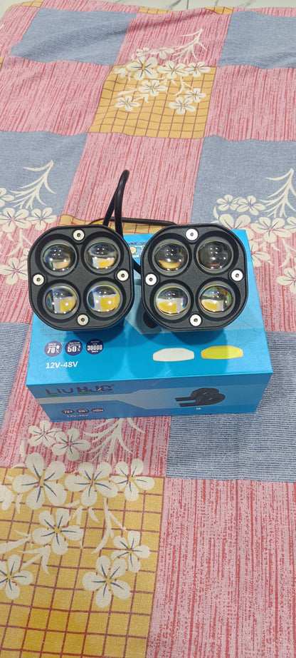 HJG Original 4X4 LED Dual Colour All In One Led Fog Light 80W Fog Light ( Pack of 2 )