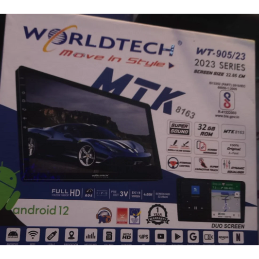 Worldtech WT-905 MTK 9 Inch USB Wifi GPS 4GB/32GB Full HD Double Din Car Stereo Android Player